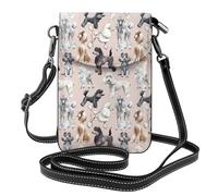 YYHWHJDE Poodles Dogs Genuine Leather Crossbody Phone Pouch