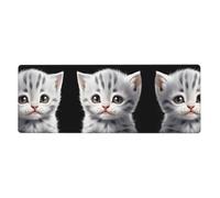 YYHWHJDE Poor Little Gray cat Prints Extra Large Mouse pad Mousepad 12x31.5in for Office Gaming Learning
