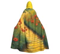 YYHWHJDE Poppies Field Yellow Brick Road Picture Adult Quality hooded cape Hooded Cloak Suitable for Halloween, cosplay costumes, Christmas