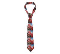 YYHWHJDE poppies on blue sky Prints Men's tie classic style suit cravat suitable for holidays and work