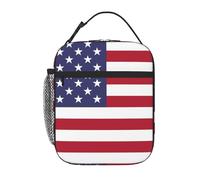 YYHWHJDE Portable Insulated Lunch Bag American Flag Picture Reusable Lunch Bag Durable for Men and Women Easy Carrying