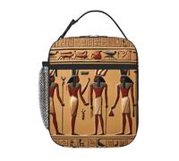 YYHWHJDE Portable Insulated Lunch Bag Ancient Egyptian Hieroglyph Pattern Reusable Lunch Bag Durable for Men and Women Easy Carrying