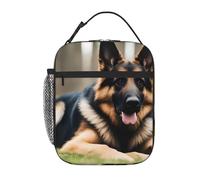 YYHWHJDE Portable Insulated Lunch Bag Animal German Shepherd Pattern Reusable Lunch Bag Durable for Men and Women Easy Carrying