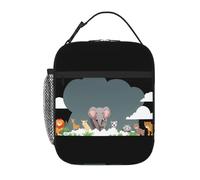 YYHWHJDE Portable Insulated Lunch Bag Animal Park on The White Cloud Prints Reusable Lunch Bag Durable for Men and Women Easy Carrying