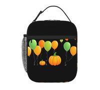 YYHWHJDE Portable Insulated Lunch Bag Balloons on Pumpkin Prints Reusable Lunch Bag Durable for Men and Women Easy Carrying
