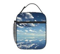 YYHWHJDE Portable Insulated Lunch Bag Blue Sky and White Clouds Prints Reusable Lunch Bag Durable for Men and Women Easy Carrying