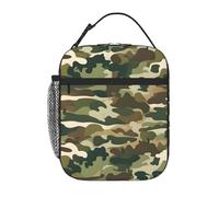 YYHWHJDE Portable Insulated Lunch Bag Camo Woodland Camoflage Prints Reusable Lunch Bag Durable for Men and Women Easy Carrying