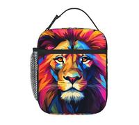 YYHWHJDE Portable Insulated Lunch Bag Cartoon Cool Lion Pattern Reusable Lunch Bag Durable for Men and Women Easy Carrying