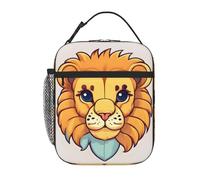 YYHWHJDE Portable Insulated Lunch Bag Cartoon Cute Little Lion Pattern Reusable Lunch Bag Durable for Men and Women Easy Carrying