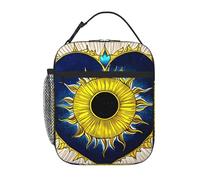 YYHWHJDE Portable Insulated Lunch Bag Cartoon Heart Sun Pattern Reusable Lunch Bag Durable for Men and Women