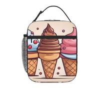 YYHWHJDE Portable Insulated Lunch Bag Cartoon ice Cream Cone Pattern Reusable Lunch Bag Durable for Men and Women Easy Carrying