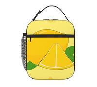 YYHWHJDE Portable Insulated Lunch Bag Cartoon Lemon Pattern Reusable Lunch Bag Durable for Men and Women Easy Carrying
