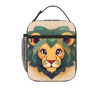 YYHWHJDE Portable Insulated Lunch Bag Cartoon Lion Prints Reusable Lunch Bag Durable for Men and Women Easy Carrying