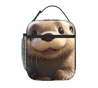 YYHWHJDE Portable Insulated Lunch Bag Cartoon Otter Pattern Reusable Lunch Bag Durable for Men and Women