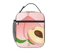 YYHWHJDE Portable Insulated Lunch Bag Cartoon Peach Picture Reusable Lunch Bag Durable for Men and Women Easy Carrying
