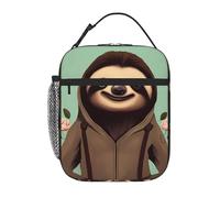 YYHWHJDE Portable Insulated Lunch Bag Cartoon Sloth Pattern Reusable Lunch Bag Durable for Men and Women Easy Carrying
