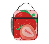 YYHWHJDE Portable Insulated Lunch Bag Cartoon Strawberry Pattern Reusable Lunch Bag Durable for Men and Women Easy Carrying