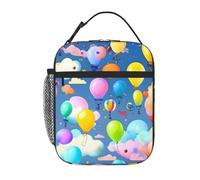 YYHWHJDE Portable Insulated Lunch Bag Colorful Balloons Pattern Reusable Lunch Bag Durable for Men and Women