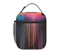 YYHWHJDE Portable Insulated Lunch Bag Colorful Rainbow rain Pattern Reusable Lunch Bag Durable for Men and Women