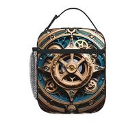 YYHWHJDE Portable Insulated Lunch Bag Cool Steampunk Gears Prints Reusable Lunch Bag Durable for Men and Women Easy Carrying