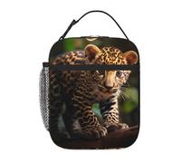 YYHWHJDE Portable Insulated Lunch Bag Cute Baby Jaguar Pattern Reusable Lunch Bag Durable for Men and Women