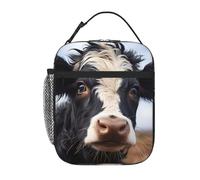 YYHWHJDE Portable Insulated Lunch Bag Cute Cow Pattern Reusable Lunch Bag Durable for Men and Women