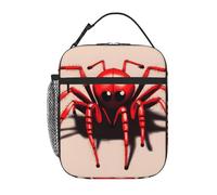 YYHWHJDE Portable Insulated Lunch Bag Cute Little red Spider Pattern Reusable Lunch Bag Durable for Men and Women