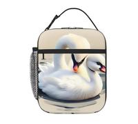 YYHWHJDE Portable Insulated Lunch Bag Cute Little swan Prints Reusable Lunch Bag Durable for Men and Women Easy Carrying