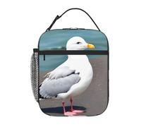 YYHWHJDE Portable Insulated Lunch Bag Cute Seagull Pattern Reusable Lunch Bag Durable for Men and Women Easy Carrying