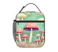 YYHWHJDE Portable Insulated Lunch Bag Dream Mushroom Pattern Reusable Lunch Bag Durable for Men and Women