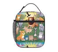 YYHWHJDE Portable Insulated Lunch Bag Enlightenment Animals Pattern Reusable Lunch Bag Durable for Men and Women Easy Carrying