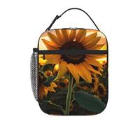 YYHWHJDE Portable Insulated Lunch Bag Farm Sunflower Pattern Reusable Lunch Bag Durable for Men and Women Easy Carrying
