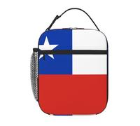 YYHWHJDE Portable Insulated Lunch Bag Flag of Chile Picture Reusable Lunch Bag Durable for Men and Women Easy Carrying