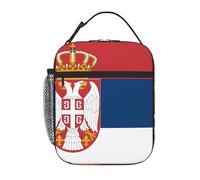 YYHWHJDE Portable Insulated Lunch Bag Flag of Serbia Picture Reusable Lunch Bag Durable for Men and Women Easy Carrying