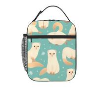 YYHWHJDE Portable Insulated Lunch Bag French Fashion Model Ferrets Picture Reusable Lunch Bag Durable for Men and Women Easy Carrying