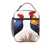 YYHWHJDE Portable Insulated Lunch Bag French Roosters Prints Reusable Lunch Bag Durable for Men and Women Easy Carrying