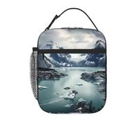 YYHWHJDE Portable Insulated Lunch Bag Glacier Fjord, Alaska Pattern Reusable Lunch Bag Durable for Men and Women Easy Carrying