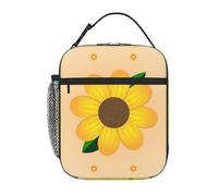 YYHWHJDE Portable Insulated Lunch Bag Golden Sunflower Pattern Reusable Lunch Bag Durable for Men and Women