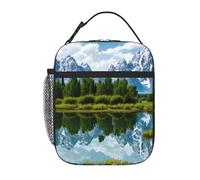 YYHWHJDE Portable Insulated Lunch Bag Grand Teton National Park Picture Reusable Lunch Bag Durable for Men and Women Easy Carrying