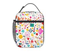 YYHWHJDE Portable Insulated Lunch Bag Happy Birthday Background Picture Reusable Lunch Bag Durable for Men and Women Easy Carrying
