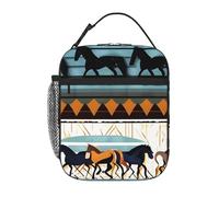 YYHWHJDE Portable Insulated Lunch Bag Horse Stripes Pattern Pattern Reusable Lunch Bag Durable for Men and Women