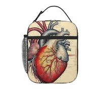YYHWHJDE Portable Insulated Lunch Bag Human Anatomy Heart Chart Picture Reusable Lunch Bag Durable for Men and Women Easy Carrying