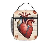 YYHWHJDE Portable Insulated Lunch Bag Human Anatomy Heart Chart Prints Reusable Lunch Bag Durable for Men and Women Easy Carrying
