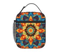 YYHWHJDE Portable Insulated Lunch Bag Kaleidoscope Mandala Pattern Reusable Lunch Bag Durable for Men and Women