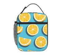 YYHWHJDE Portable Insulated Lunch Bag Lemon Wedges Pattern Reusable Lunch Bag Durable for Men and Women