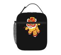 YYHWHJDE Portable Insulated Lunch Bag Lion Dance with a Long History Pattern Reusable Lunch Bag Durable for Men and Women Easy Carrying