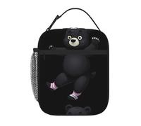 YYHWHJDE Portable Insulated Lunch Bag Little Black Bear Wearing Socks Pattern Reusable Lunch Bag Durable for Men and Women Easy Carrying