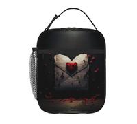 YYHWHJDE Portable Insulated Lunch Bag Little Love on The Letter Prints Reusable Lunch Bag Durable for Men and Women Easy Carrying