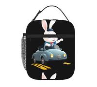 YYHWHJDE Portable Insulated Lunch Bag Little White Rabbit on a Picnic Pattern Reusable Lunch Bag Durable for Men and Women Easy Carrying
