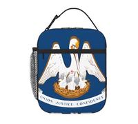 YYHWHJDE Portable Insulated Lunch Bag Louisiana State Flag Picture Reusable Lunch Bag Durable for Men and Women Easy Carrying